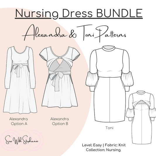 Nursing Dress Sewing Pattern Bundle (PDF)